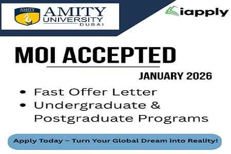 Study at Amity University - Dubai Campus | MOI Accepted | Jan 2026 Intake
